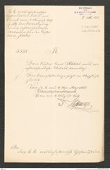 k.k. naturhistorisches Hofmuseum, Intendanzakten 1885-1896 (Hauer), Aktenzahl Z.516.a/1889, Seite 1